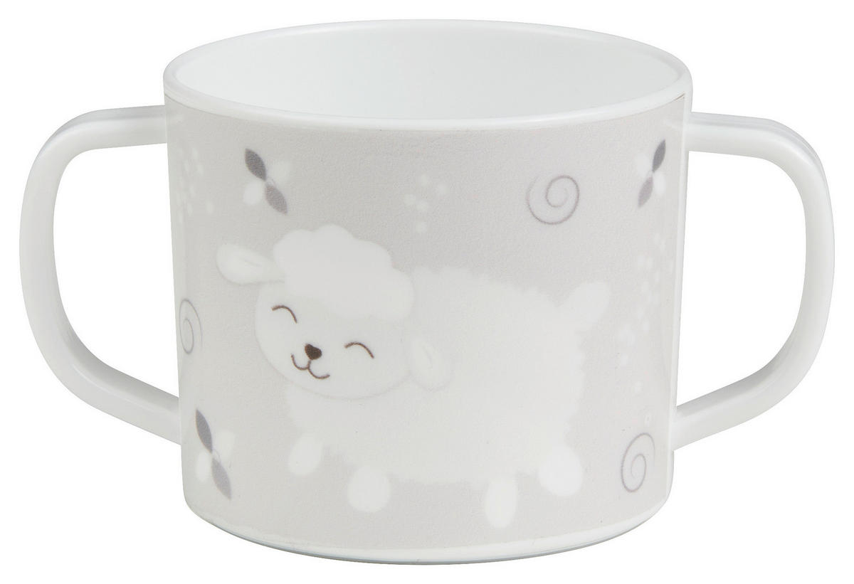 BARNMUGG  - vit/grå, Trend, plast (7,5/10cm) - My Baby Lou