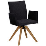 ARMLEHNSTUHL  Stoffauswahl, Typenauswahl, Sitzfläche 360° drehbar, automatische Rückholfunktion Samt  - Eichefarben/Anthrazit, KONVENTIONELL, Holz/Textil (64/91/61cm) - Moderano
