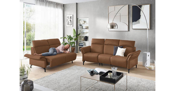 2-SITZER-SOFA in Mikrofaser Hellbraun - Hellbraun/Schwarz, KONVENTIONELL, Textil/Metall (178/103/95cm) - Dieter Knoll
