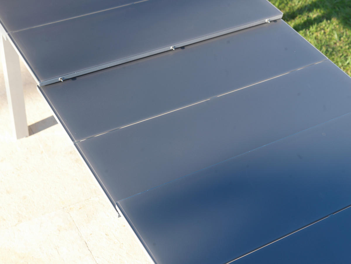 Masă grădină & terasă 180-240/100/76 cm   - argintiu/gri închis, Basics, sticlă/metal (180-240/100/76cm) - Ambia Garden