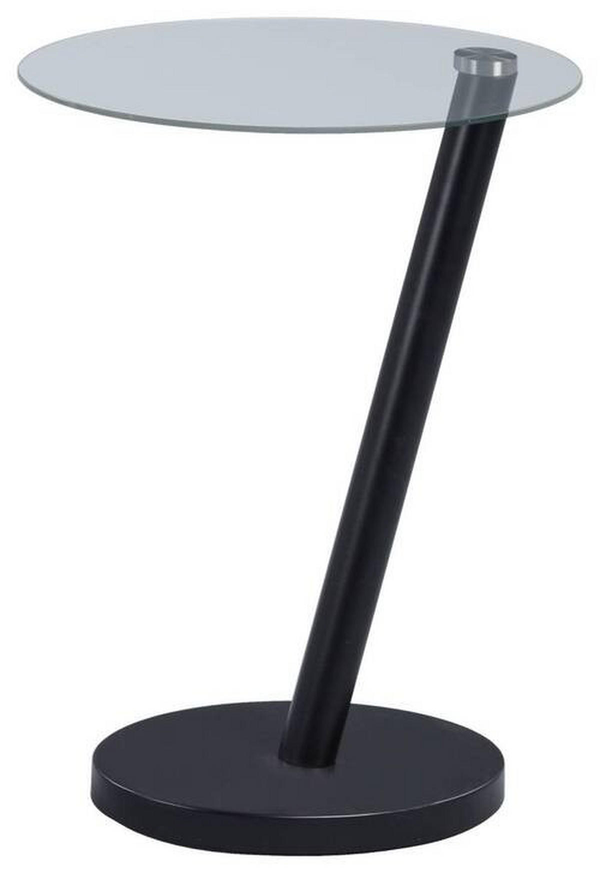BEISTELLTISCH 40/30/50 cm Schwarz oval  - Schwarz, Design, Glas/Metall (40/30/50cm)