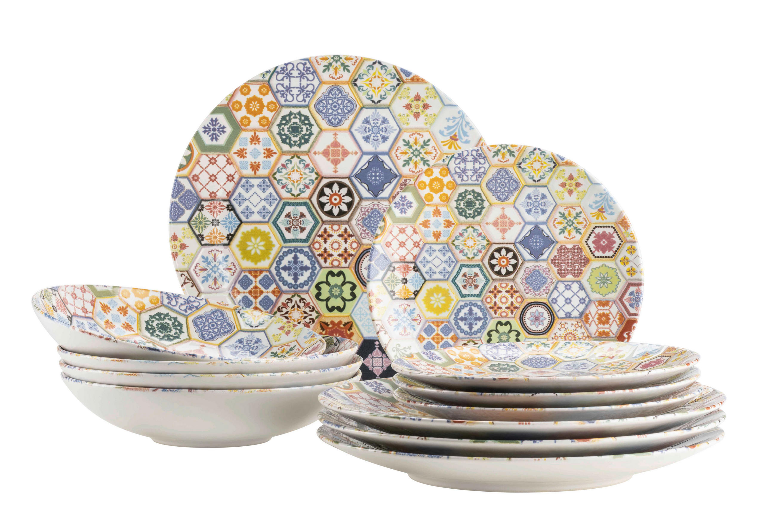 TAFELSERVICE Multicolor 12-teilig  - Multicolor, Basics, Keramik - Mäser