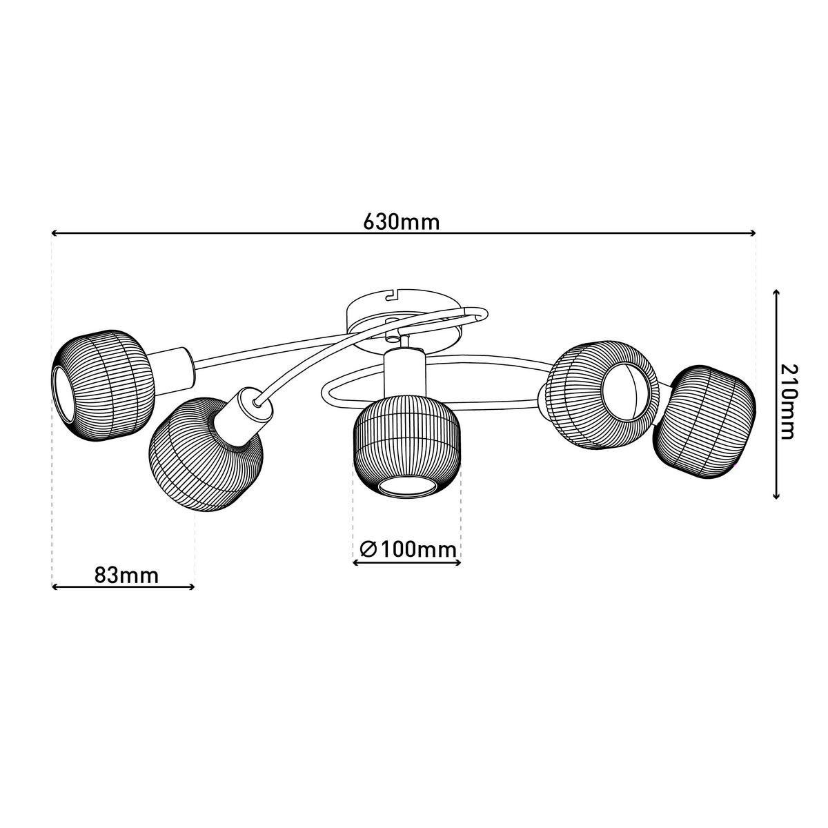 DECKENSTRAHLER Deckenleuchte LEARTA 63/38/21 cm   - Weiß, LIFESTYLE, Glas/Metall (63/38/21cm) - Näve