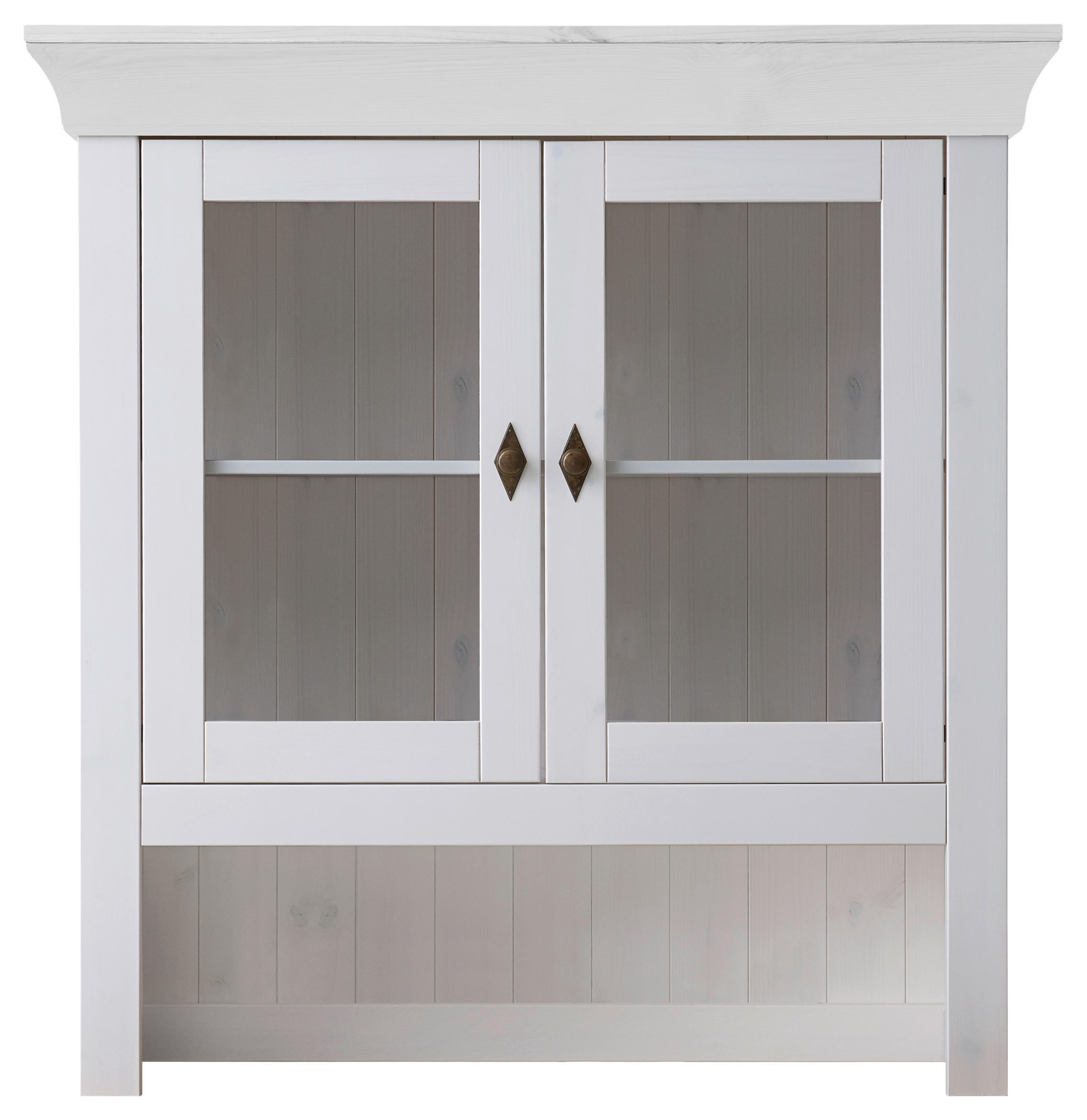BUFFETAUFSATZ - Weiß/Kupferfarben, ROMANTIK / LANDHAUS, Glas/Holz (108/112/32cm) - Boxxx