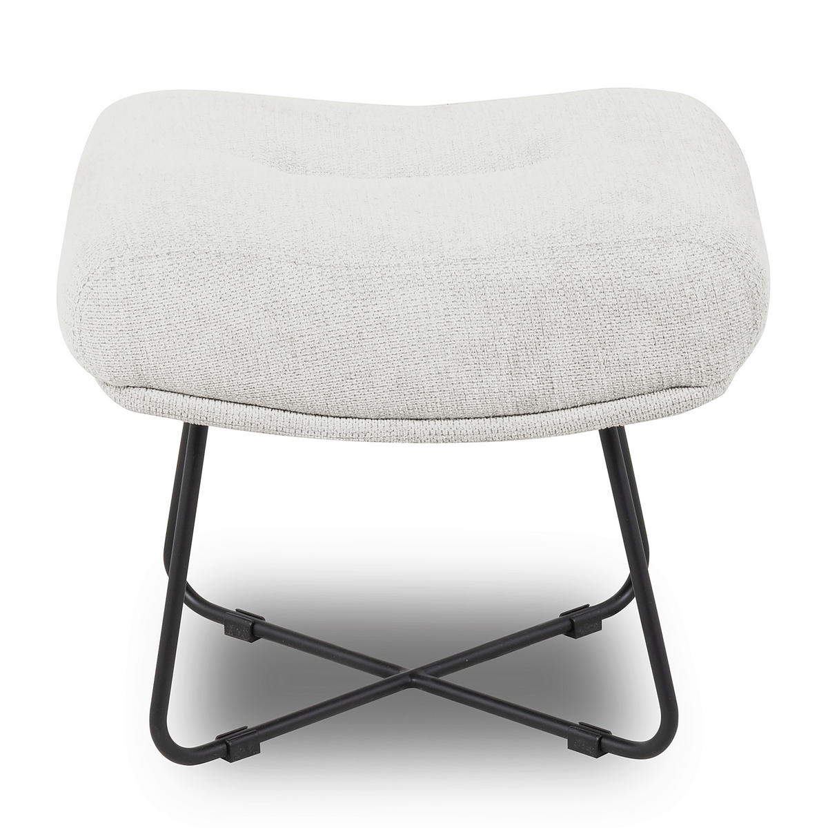 SESSELSET in Chenille Weiß  - Schwarz/Weiß, Design, Textil/Metall (67/87/74cm) - Livetastic