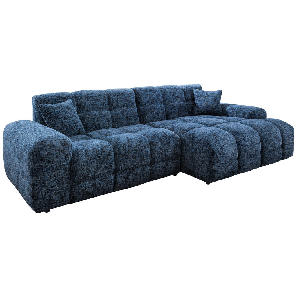 Thumbnail - Livetastic Ecksofa Bosco, Blau, Textil, 4-Sitzer, Füllung: Schaumstoff, Ottomane rechts, L-Form, 301x152 cm, Made in EU,...