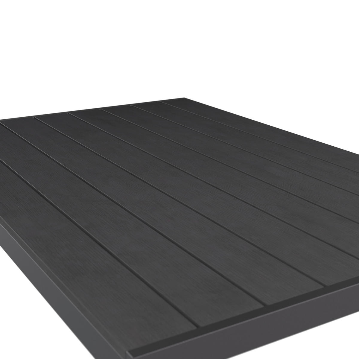 GARTENTISCH Metall, Kunststoff rechteckig  - Schwarz, MODERN, Kunststoff/Metall (120/74/80cm) - Ambia Garden