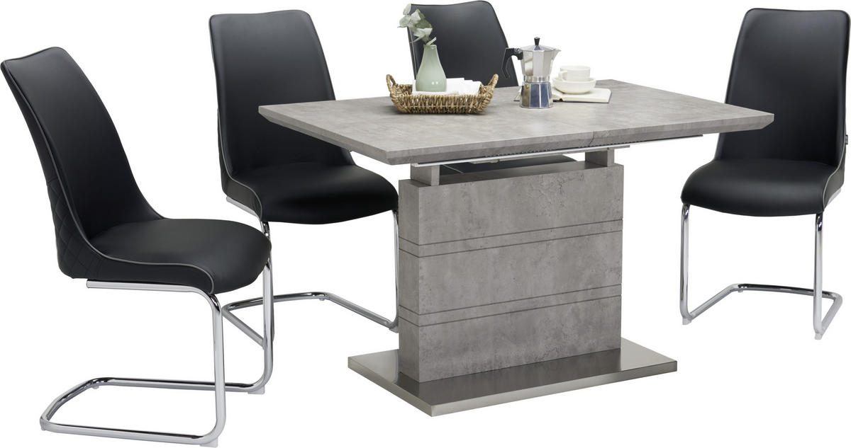 TRPEZARIJSKI STO  siva, boja nerđajućeg čelika   - siva/boja nerđajućeg čelika, Dizajnerski, metal/pločasti materijal (120(170)/80/76cm) - Carryhome