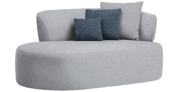 RÉCAMIERE in Chenille Blau, Grau - Blau/Schwarz, MODERN, Kunststoff/Textil (166/86/105cm) - Hom`in