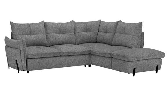 ECKSOFA Hellgrau Bouclé  - Hellgrau/Schwarz, Design, Textil/Metall (250/220cm) - Xora