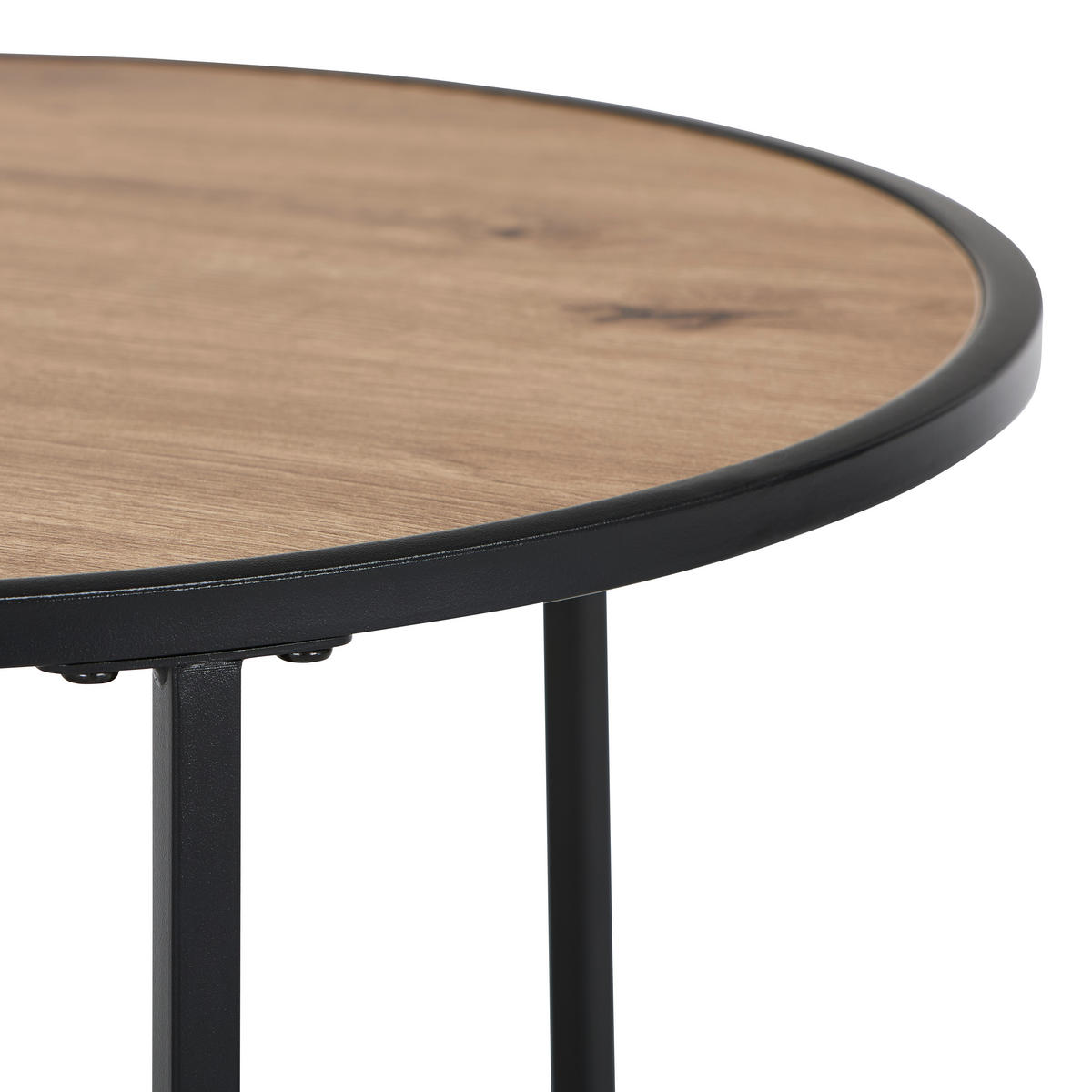 BEISTELLTISCHSET rund Schwarz, Eiche Artisan  - Schwarz/Eiche Artisan, Basics, Holzwerkstoff/Metall (50/40/50/40/45.5/39cm) - Carryhome