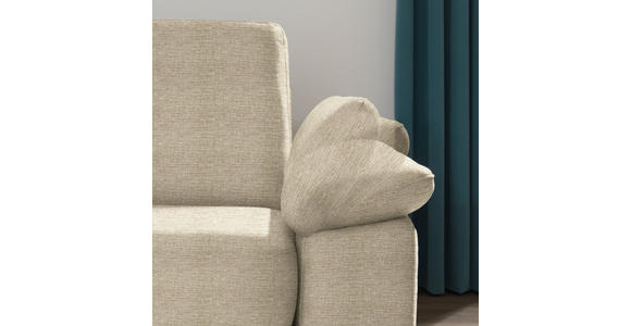 ECKSOFA in Flachgewebe Hellbraun - Chromfarben/Hellbraun, KONVENTIONELL, Textil/Metall (176/285cm) - Novel