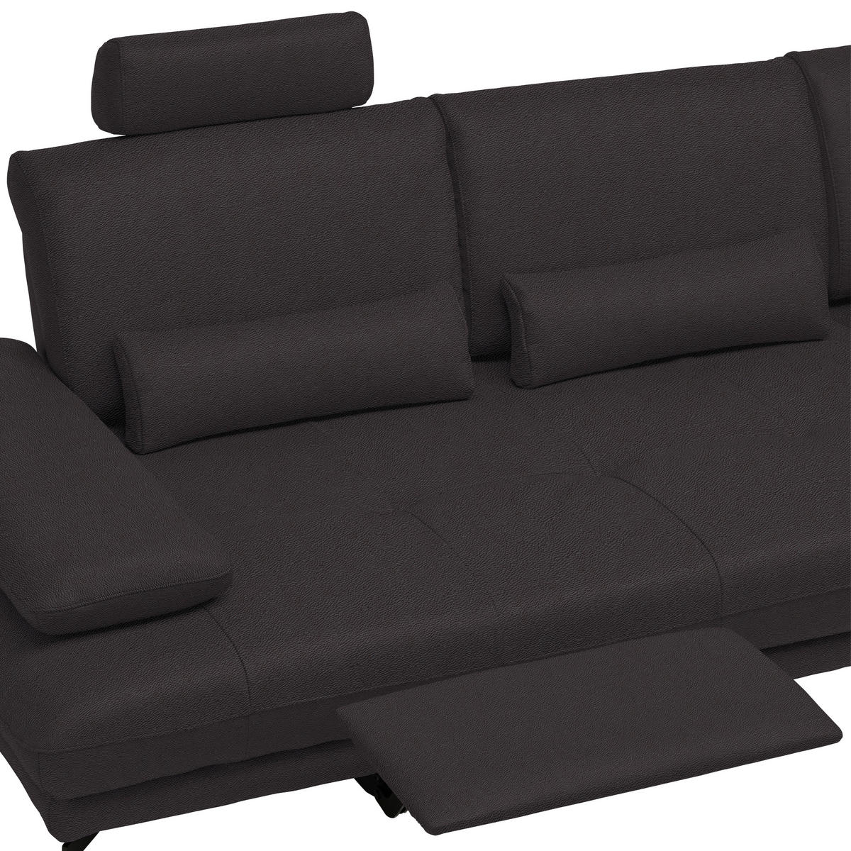 ECKSOFA Dunkelbraun Echtleder  - Dunkelbraun/Schwarz, Design, Leder/Metall (273/187cm) - Celina Home
