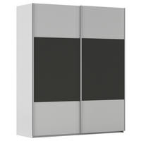 SCHWEBETÜRENSCHRANK 162/223/68 cm 2-türig Grau, Graphitfarben  - Alufarben/Graphitfarben, KONVENTIONELL, Holzwerkstoff/Metall (162/223/68cm) - Novel