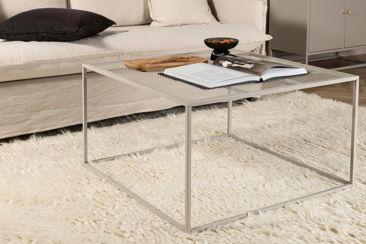 COUCHTISCH 80/80/45 cm quadratisch Beige  - Beige, Design, Metall (80/80/45cm) - Livetastic