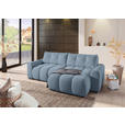ECKSOFA Blau Flachgewebe  - Blau/Schwarz, KONVENTIONELL, Kunststoff/Textil (256/157cm) - Carryhome