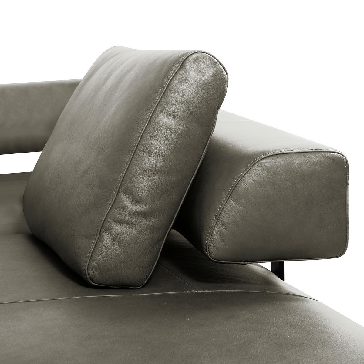 ECKSOFA  in Echtleder Grau  306/237 cm  - Schwarz/Grau, Design, Leder/Metall (306/237cm) - Livetastic