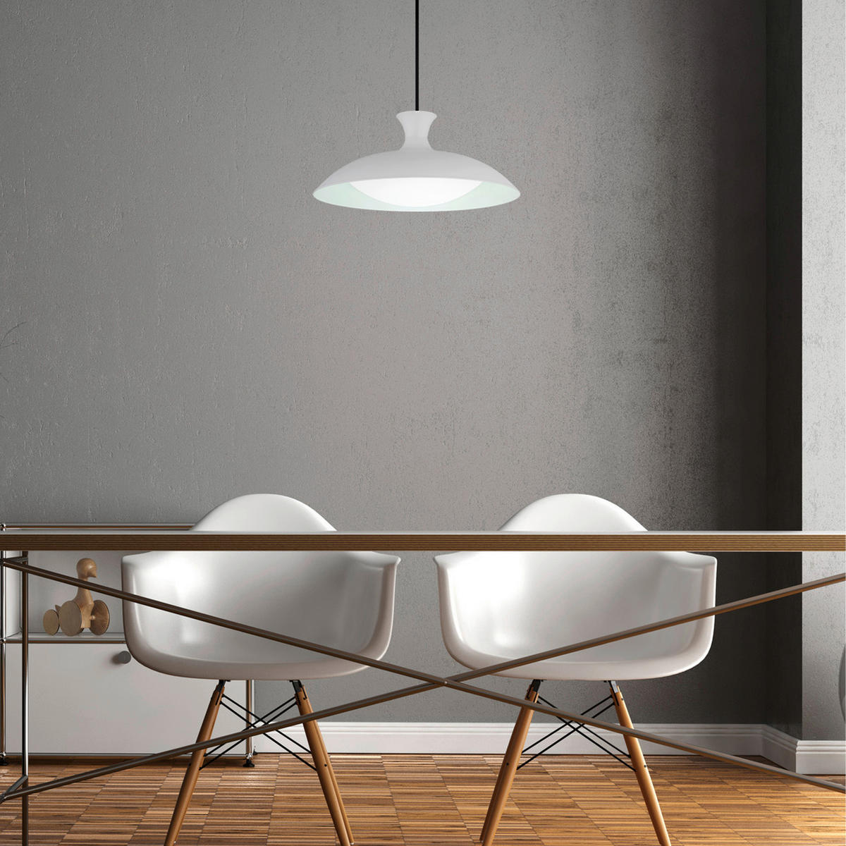 LED-HÄNGELEUCHTE 40/150 cm   - Opal/Weiß, Trend, Kunststoff/Metall (40/150cm) - Collet's Monde