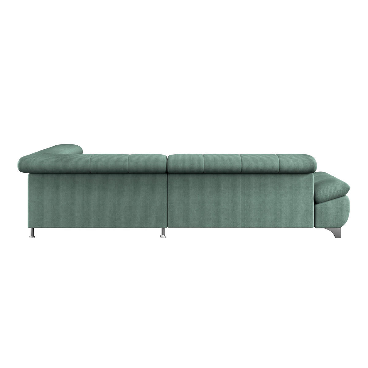 ECKSOFA Dunkelgrün Chenille  - Chromfarben/Dunkelgrün, KONVENTIONELL, Textil/Metall (312/234cm) - Livetastic