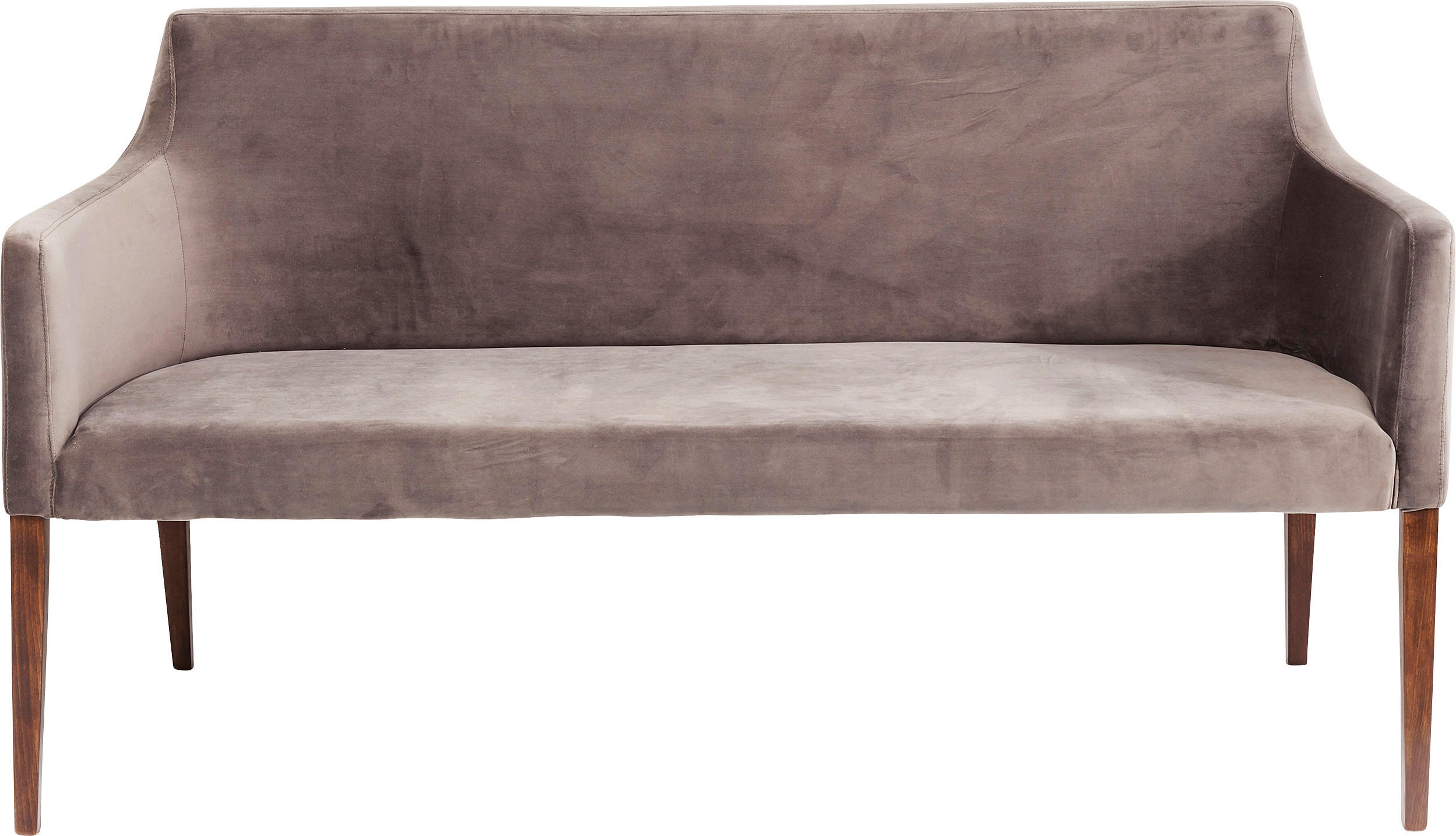 POLSTERBANK Samt Grau  - Grau, Trend, Holz/Textil (164/88/62cm) - Kare-Design