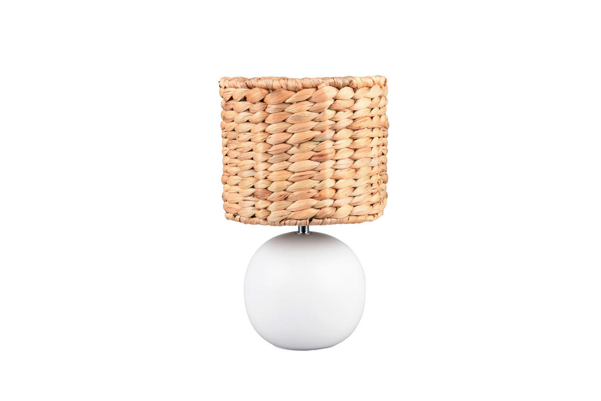 BORDSLAMPA 18/29 cm   - vit/brun, Basics, keramik/naturmaterial (18/29cm) - Trio Leuchten