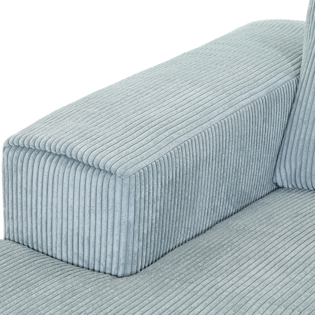ECKSOFA in Cord Mintgrün, Hellblau  - Schwarz/Mintgrün, Konventionell, Textil/Metall (170/285cm) - Carryhome