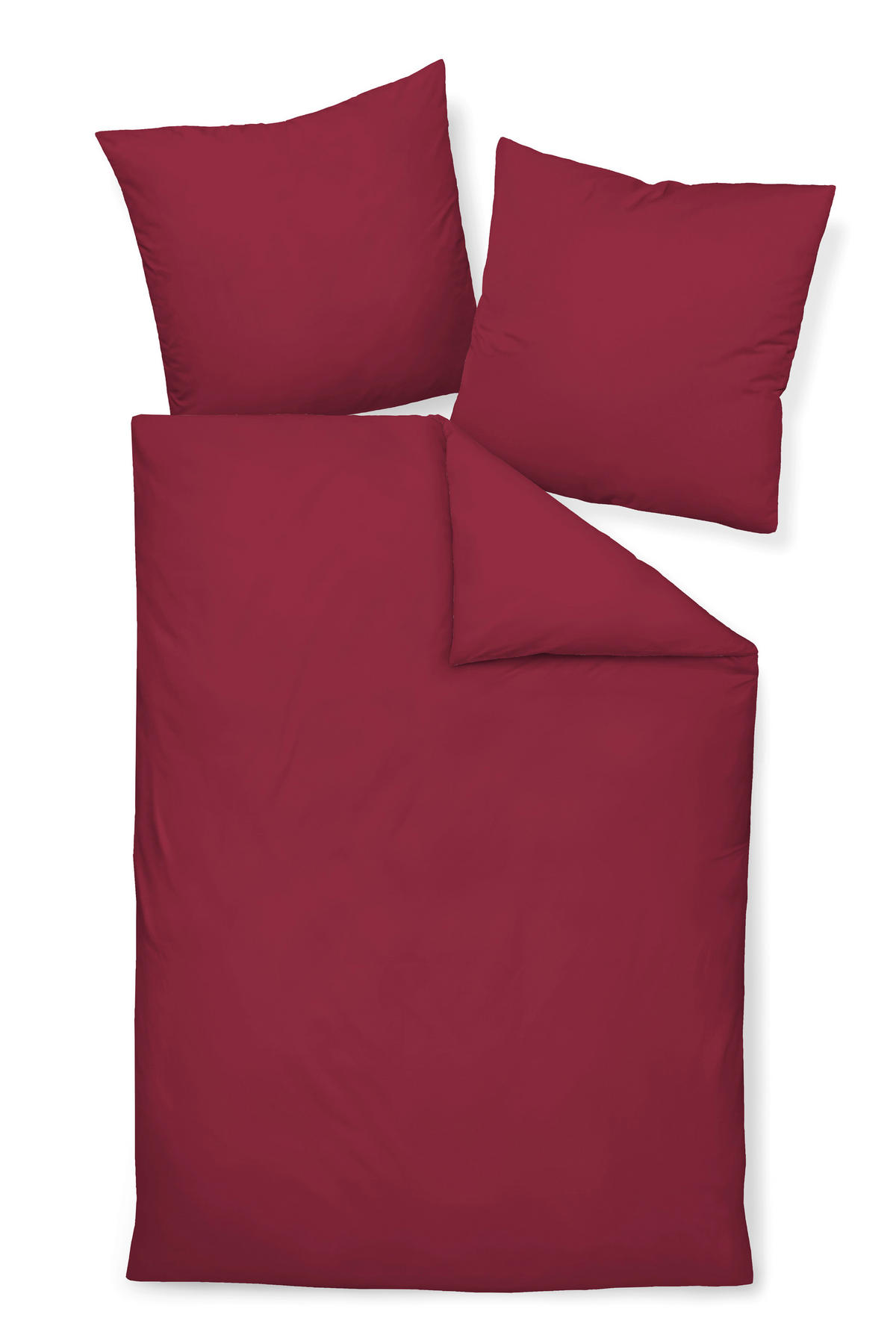 BETTWÄSCHE Giacomo Makosatin 240/220 cm  - Bordeaux, Basics, Textil (240/220cm) - Janine