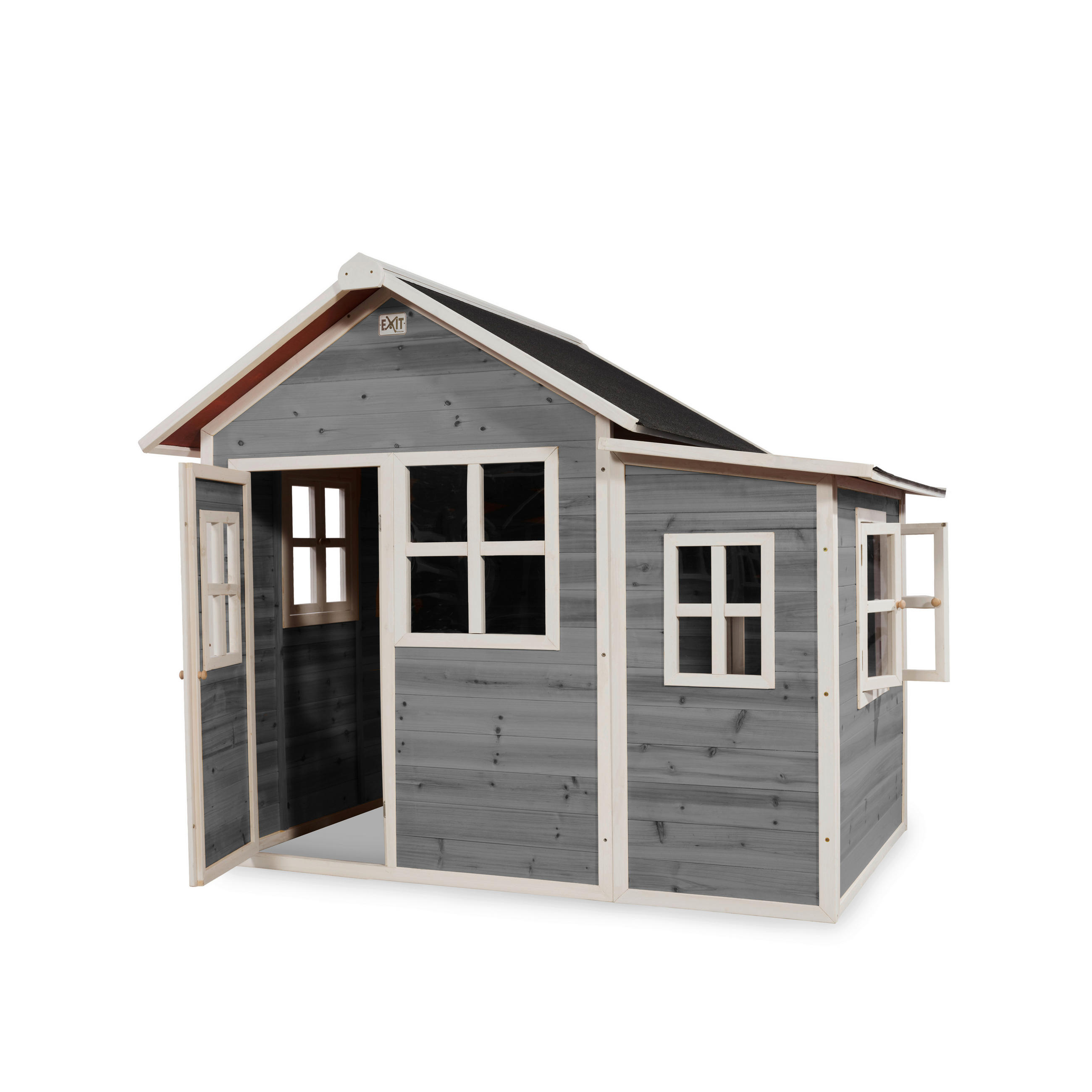 SPIELHAUS - Grau, KONVENTIONELL, Holz (188/149/159cm) - EXIT Toys