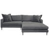 ECKSOFA JOKER Graphitfarben Cord  - Schwarz/Graphitfarben, Design, Textil/Metall (268/193cm) - P & B