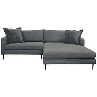KUTNA GARNITURA tekstil  boje grafita   - boje grafita/crna, Design, tekstil/metal (268/193cm) - P & B