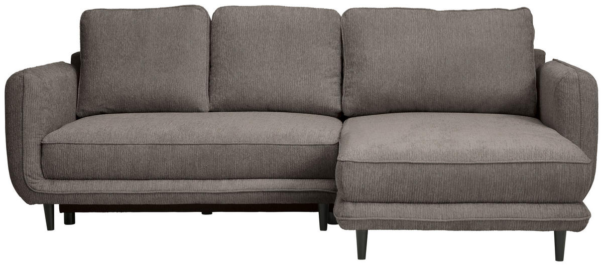ECKSOFA Taupe Struktur  - Taupe/Schwarz, KONVENTIONELL, Holz/Textil (247/170cm) - Carryhome