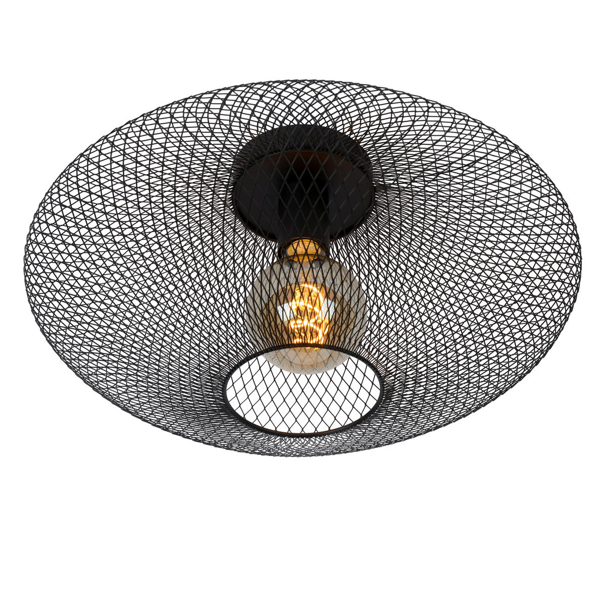 DECKENLEUCHTE  45/24 cm    - Schwarz, Konventionell, Metall (45/24cm) - Lucide