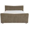 BOXSPRINGBETT 180/200 cm  in Braun  - Chromfarben/Braun, KONVENTIONELL, Textil/Metall (180/200cm) - Esposa