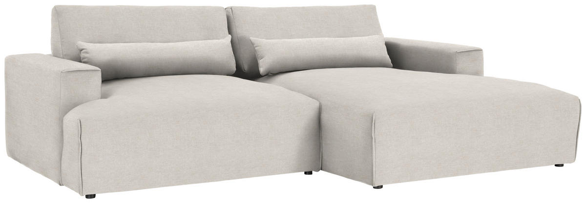 ECKSOFA Felicia in Struktur Creme  267/187 cm  - Creme/Schwarz, Design, Kunststoff/Textil (267/187cm) - Stylife