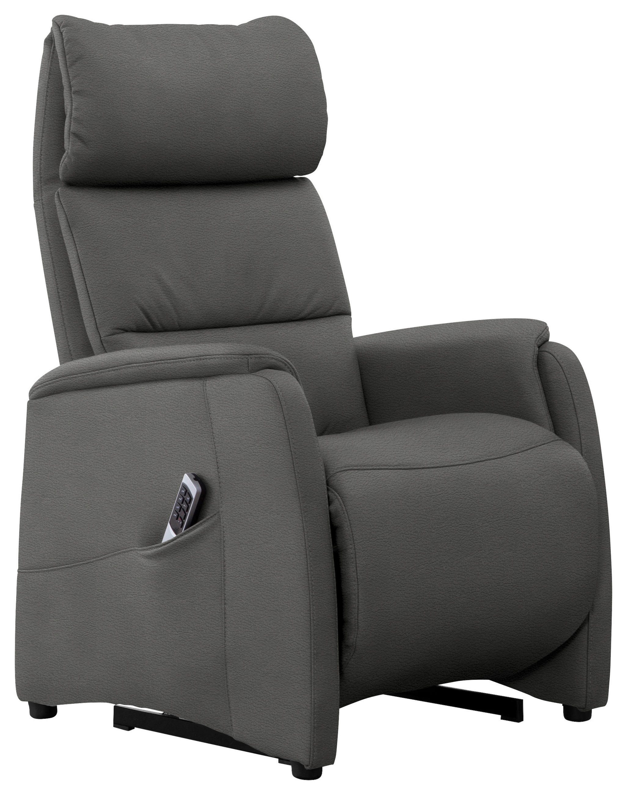 FERNSEHSESSEL in Dunkelgrau  - Dunkelgrau/Schwarz, KONVENTIONELL, Leder/Kunststoff (69/109/83cm) - Cantus