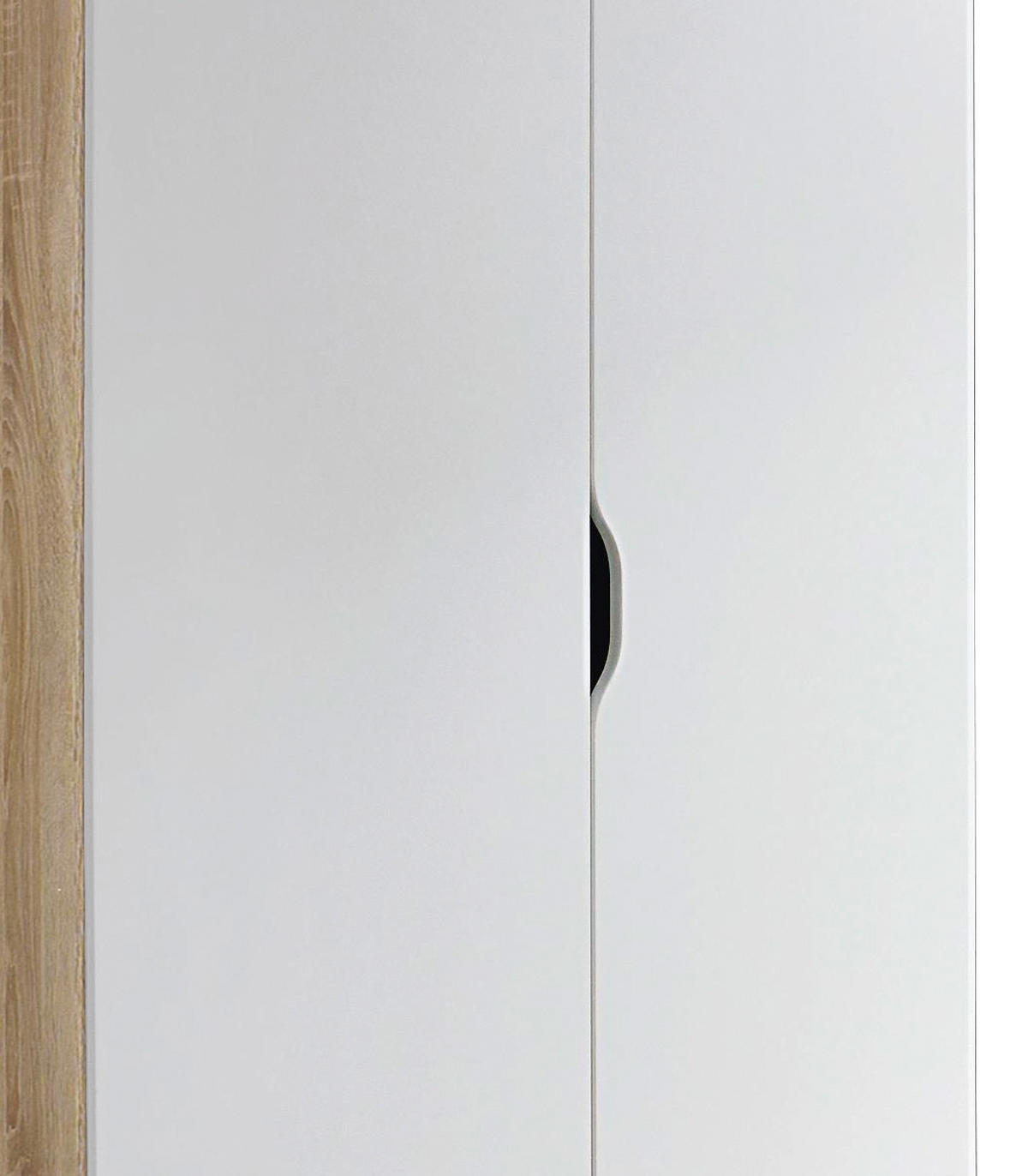 DREHTÜRENSCHRANK in Weiss, Sonoma Eiche  - Weiss/Eichefarben, Modern, Holzwerkstoff (91/197/54cm) - Rauch Möbel