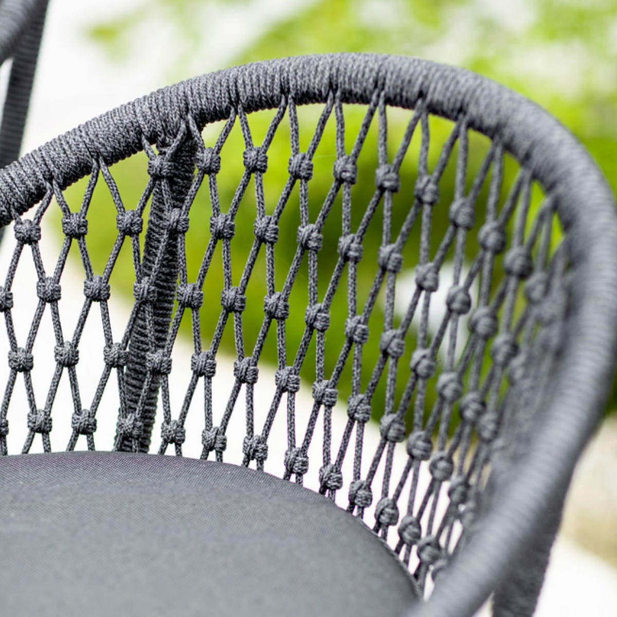 GARTEN-BARHOCKER in Anthrazit, Grau  - Anthrazit/Grau, Design, Textil/Metall (54,5/103/51,5cm)