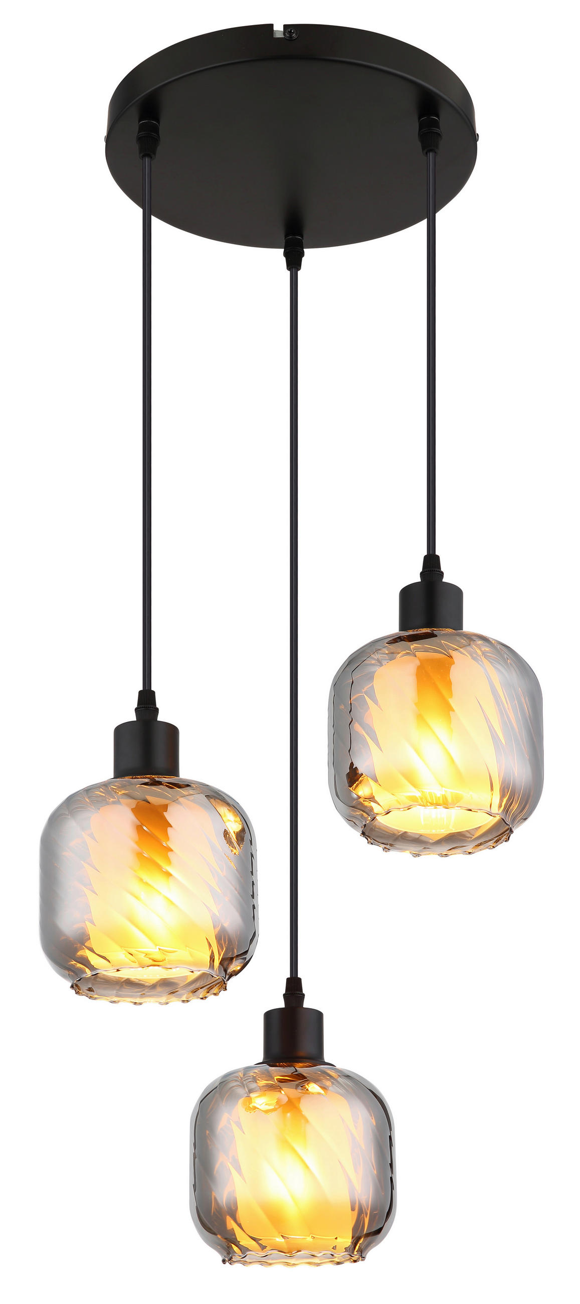 HÄNGELEUCHTE 35/120 cm  - Opal/Schwarz, Design, Glas/Kunststoff (35/120cm) - Globo