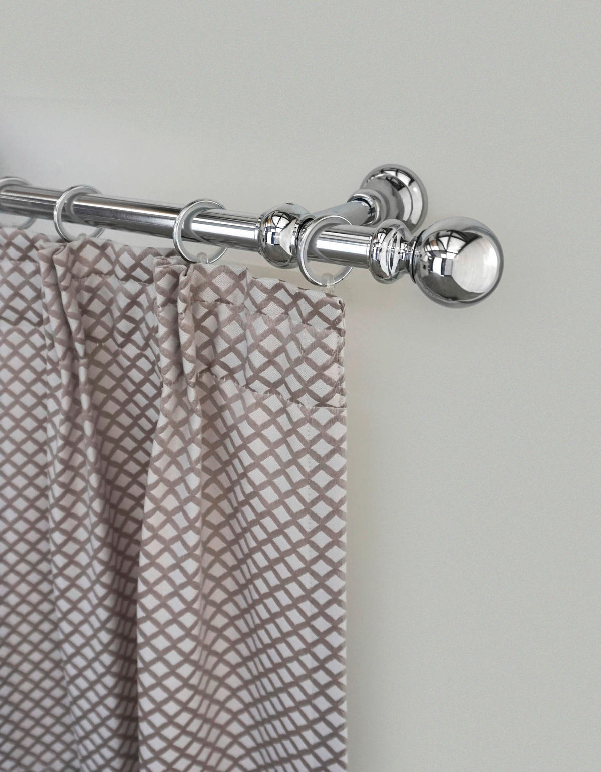 VORHANGSTANGE 170 cm  - Chromfarben, KONVENTIONELL, Metall (170cm)