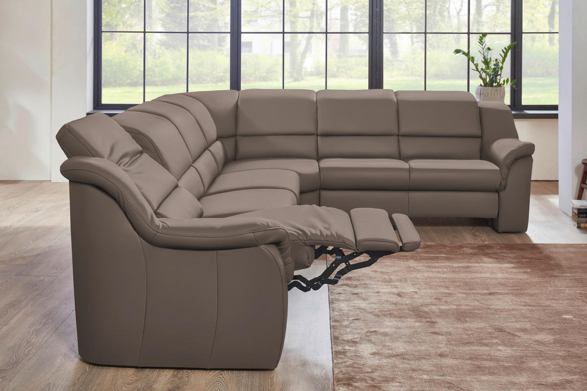 ECKSOFA  in Echtleder Fango  324/260 cm  - Chromfarben/Fango, KONVENTIONELL, Leder/Kunststoff (324/260cm) - Cantus