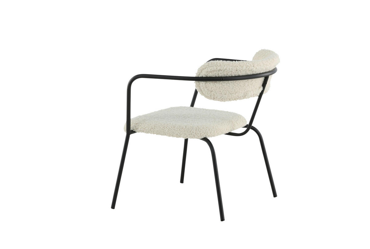 SESSEL in Teddystoff Schwarz, Weiß  - Schwarz/Weiß, Design, Textil/Metall (68/69/67cm) - Livetastic