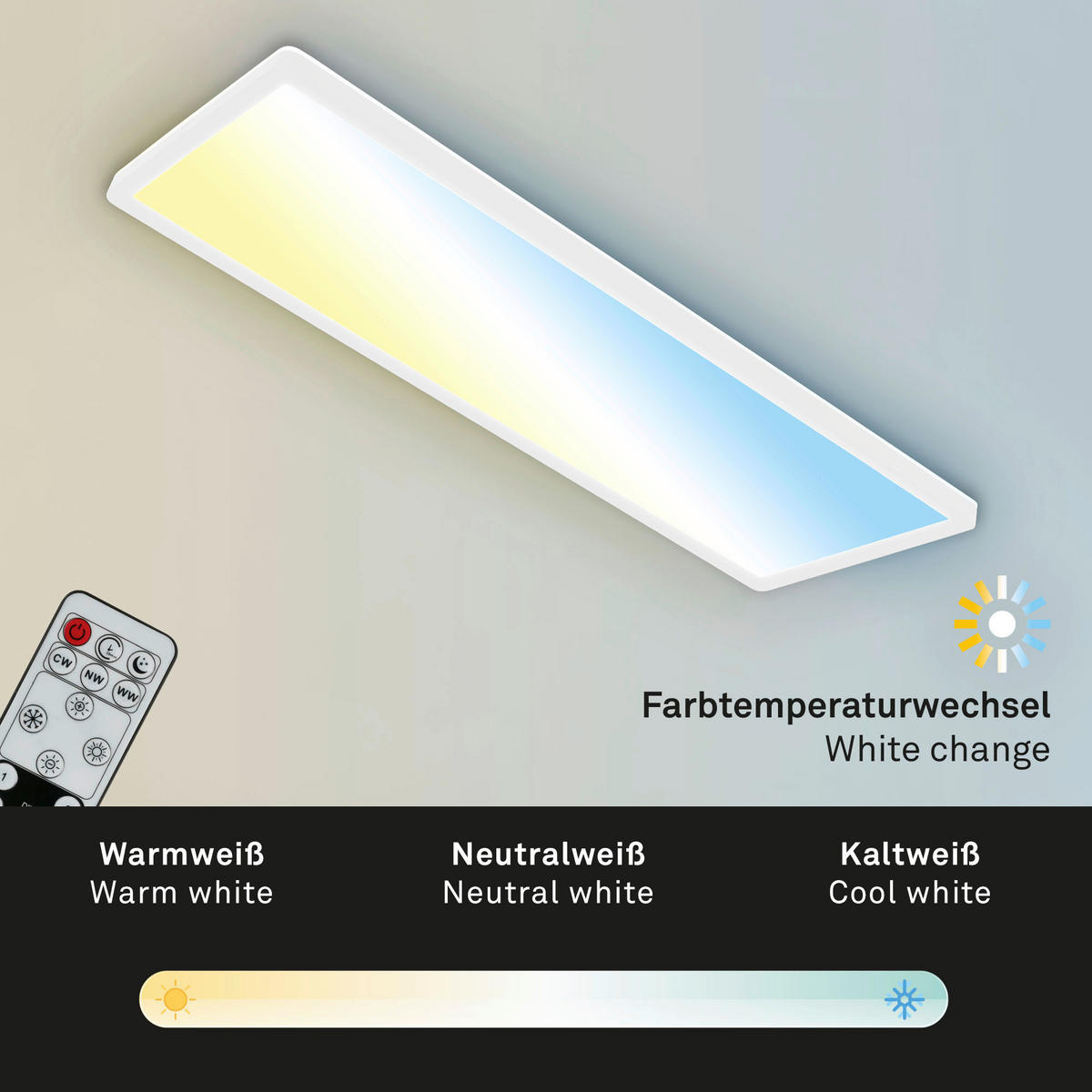 LED-PANEEL Slim 58/20/3 cm   - Weiß, MODERN, Kunststoff (58/20/3cm)