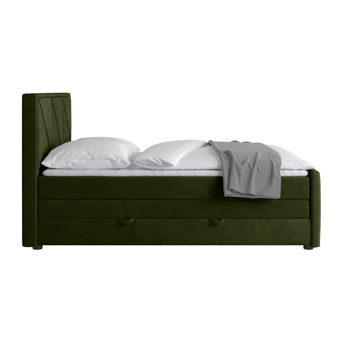 BOXSPRINGBETT 180/200 cm  in Grün  - Schwarz/Grün, MODERN, Holz/Kunststoff (180/200cm) - MID.YOU