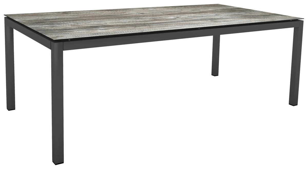 GARTENTISCHGRUPPE Flachgewebe Aluminium  - Anthrazit/Grau, Basics, Kunststoff/Textil - Stern