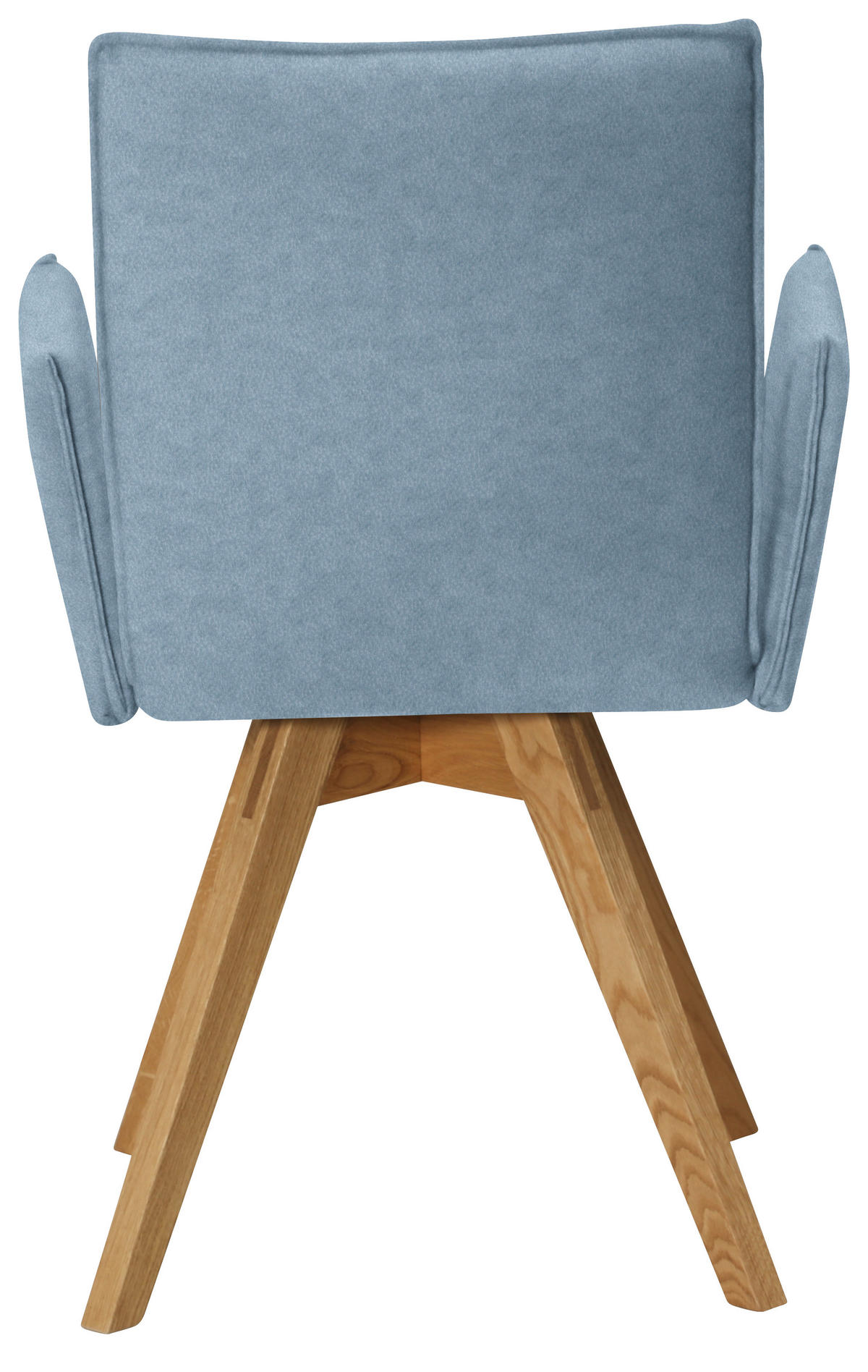 ARMLEHNSTUHL  in Lederlook  - Eichefarben/Hellblau, Konventionell, Holz/Textil (60/91/61cm) - Moderano