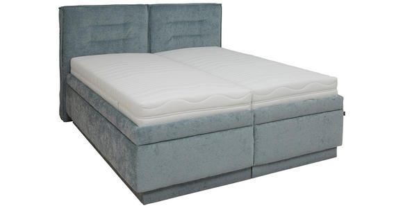 POLSTERBETT Bettkasten, Lattenroste, Matratzen 180/200 cm  in Blaugrau  - Blaugrau/Weiß, KONVENTIONELL, Holz/Textil (180/200cm) - Dieter Knoll