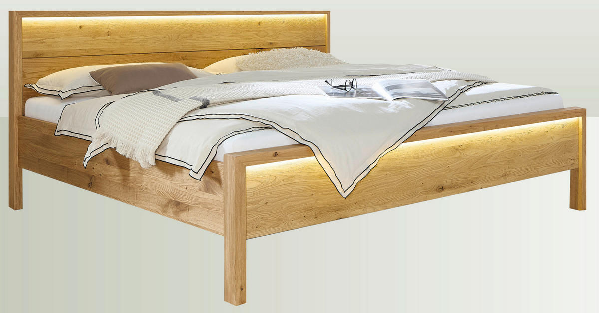 BETT 160/200 cm  Eichefarben   - Eichefarben, Modern, Holz (160/200cm) - Livetastic