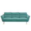 3-SITZER-SOFA in Webstoff Türkis  - Türkis/Buchefarben, Design, Holz/Textil (209/87/88cm) - Livetastic