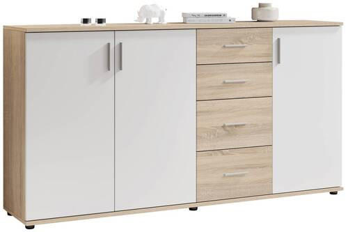 KOMÓD 160/82/35 cm  - ezüst/Sonoma tölgy, Konventionell, műanyag/faalapú anyag (160/82/35cm) - Xora