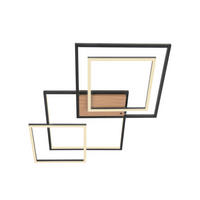 LED-DECKENLEUCHTE 67/58/6 cm    - Walnussfarben/Schwarz, Design, Kunststoff/Metall (67/58/6cm) - Novel
